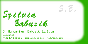 szilvia babusik business card